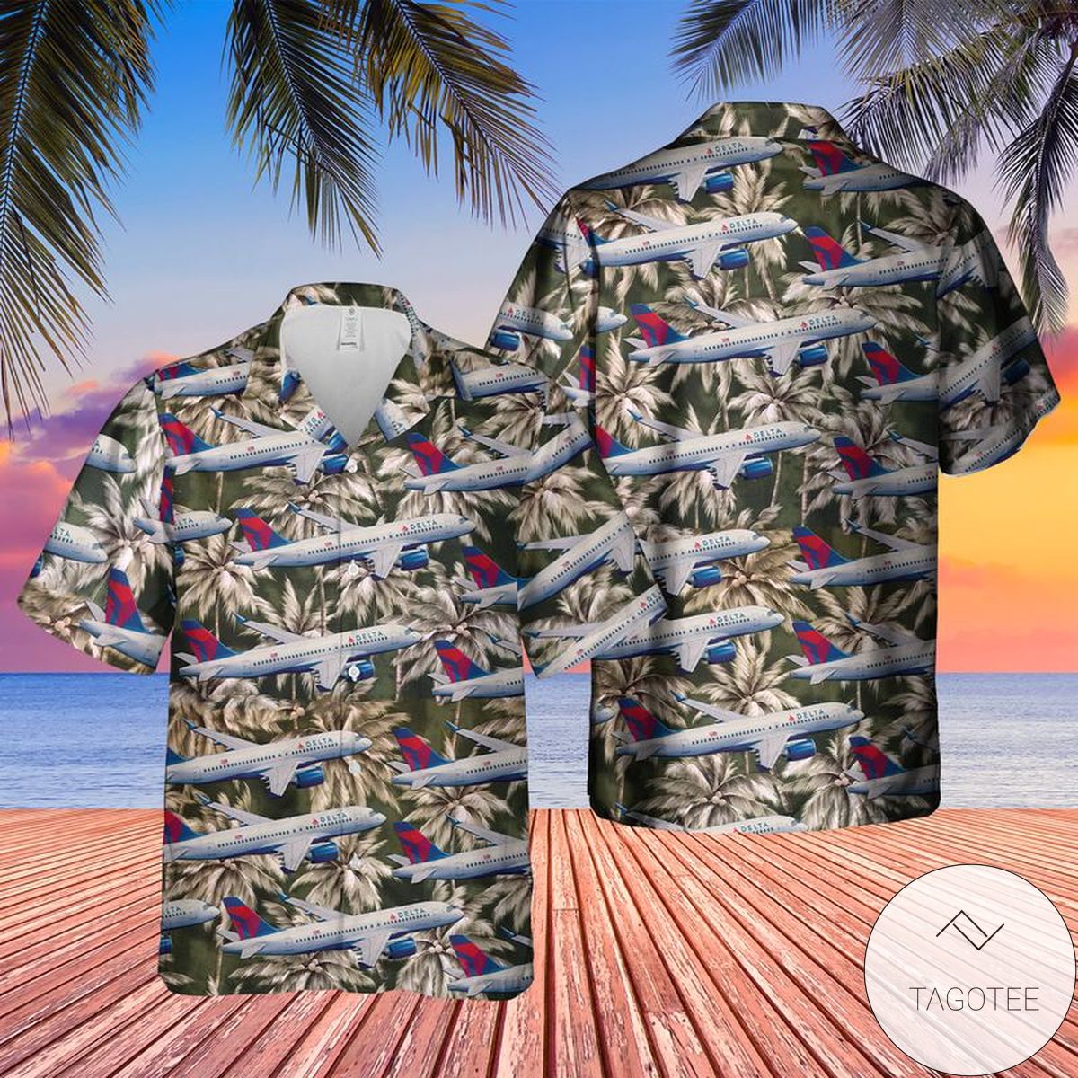 Delta Air Lines Airbus A220-300 Hawaiian Shirt