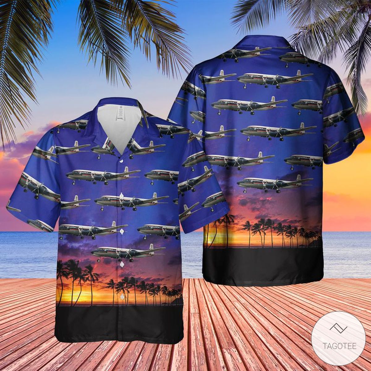 Delta Airlines Douglas Dc-7B Hawaiian Shirt