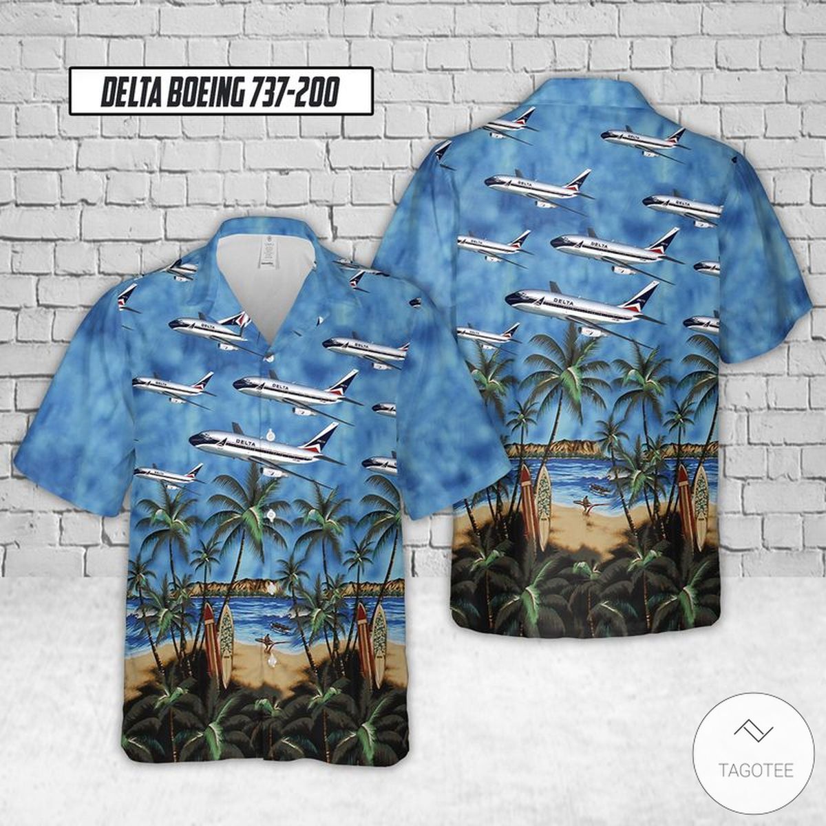 Delta Boeing 737-200 Hawaiian Shirt