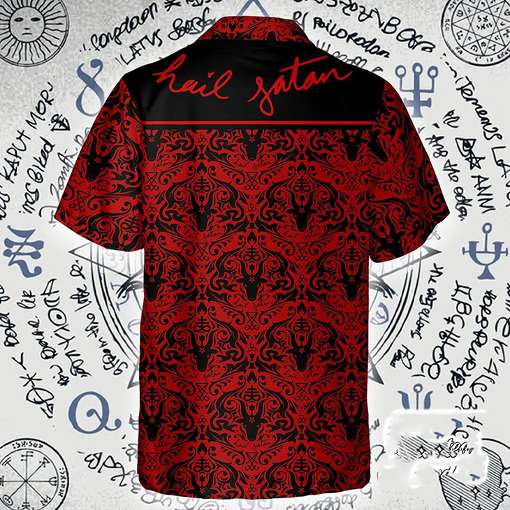 Demon Black And Red Pattern Hawaiian Shirt