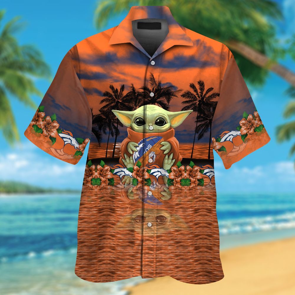 Denver Broncos & Baby Yoda Hawaiian Shirt Hot Trendy Summer 2024