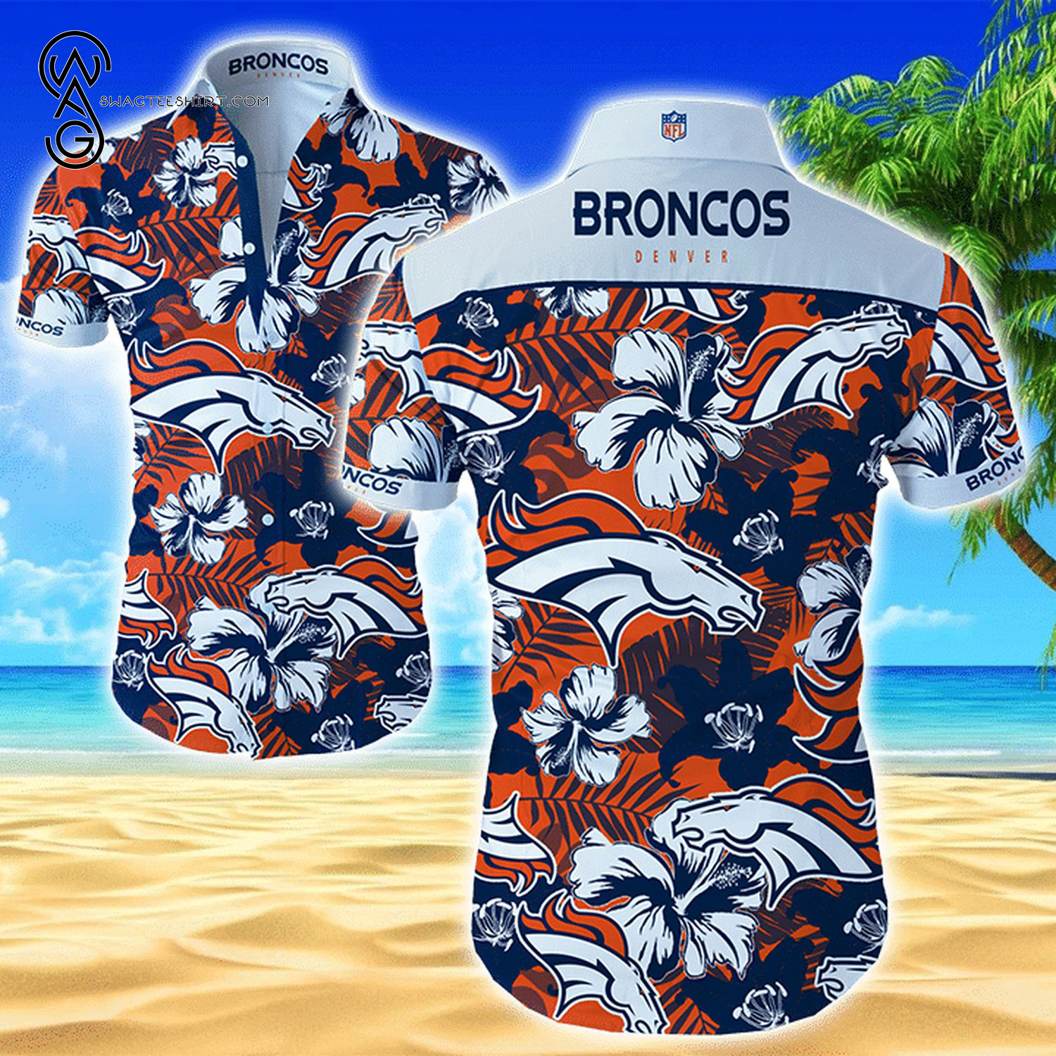 Denver Broncos Football Team Hawaiian Shirt