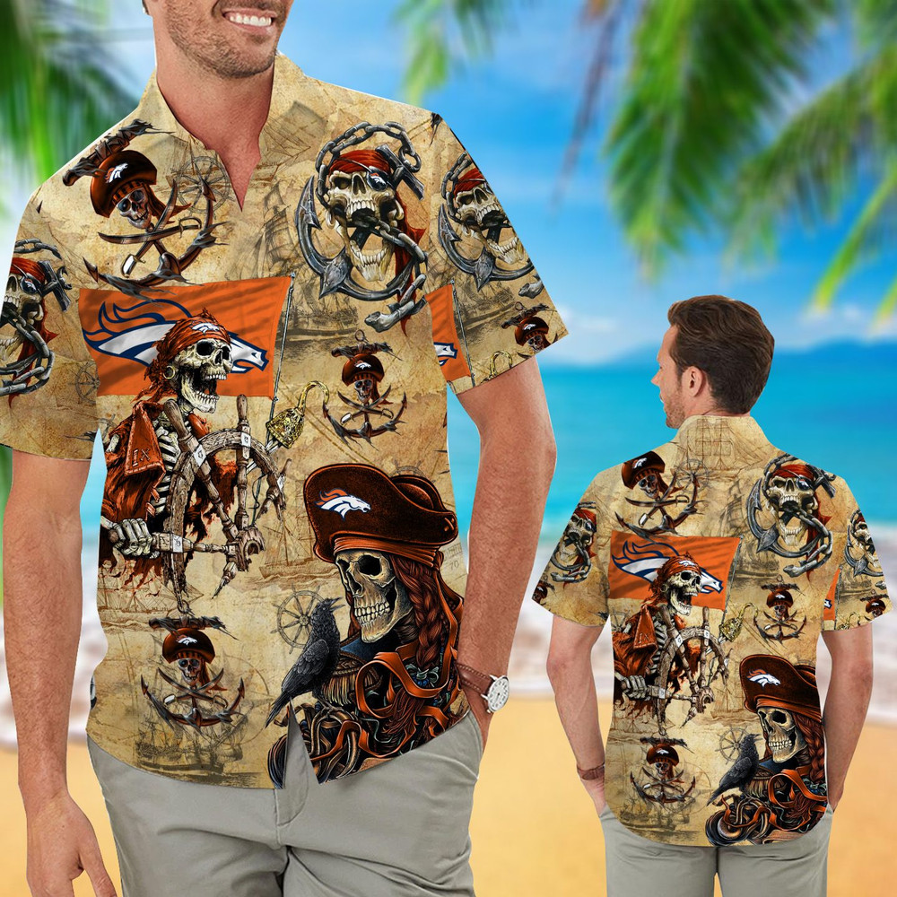 Denver Broncos Pirates Retro Hawaiian Shirt Hot Trendy Summer 2024