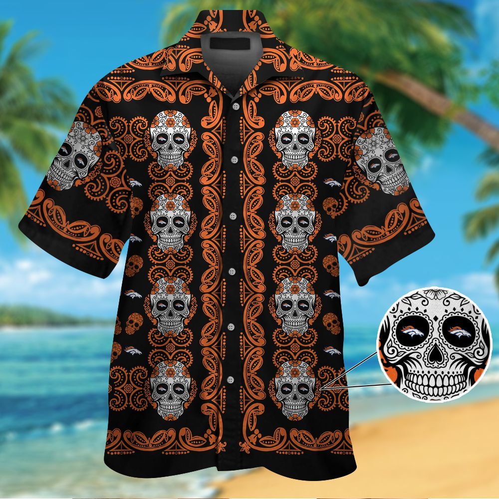 Denver Broncos Skull Hawaiian Shirt Hot Trendy Summer 2024