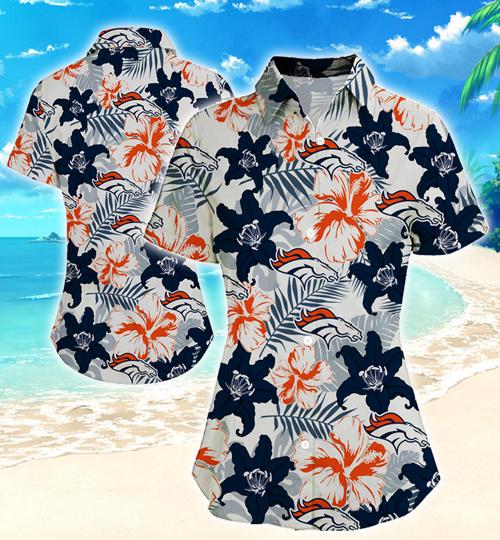 Denver Broncos Women Hawaiian Shirt Summer Button Up