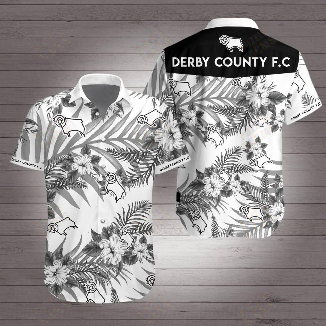 Derby County Hawaiian Shirt Summer Button Up