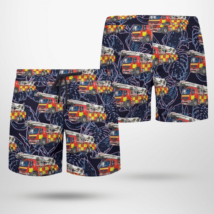 Derbyshire Fire And Rescue Service Aerial Ladder Platforms Hawaiian Shirt