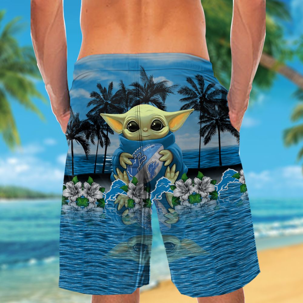 Detroit Lions & Baby Yoda Hawaiian Shirt Hot Trendy Summer 2024