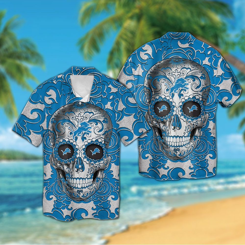 Detroit Lions Sugar Skull Hawaiian Shirt Hot Trendy Summer 2024