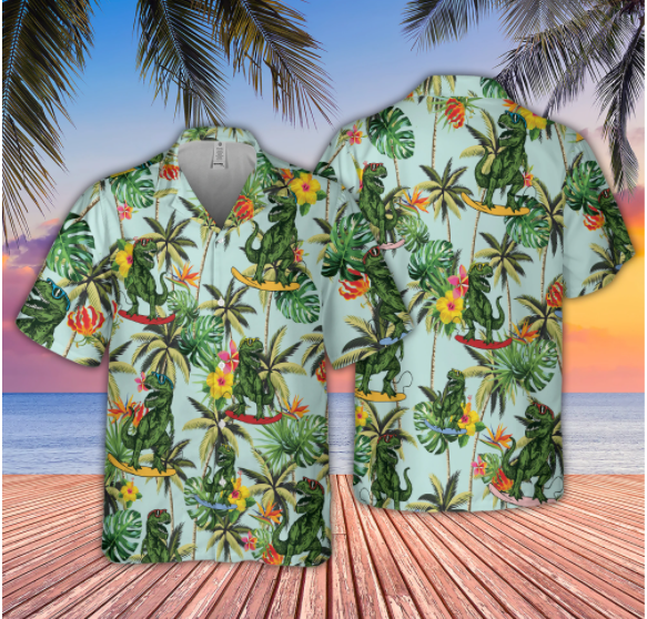 Dinasour Seamless Hawaiian Shirt