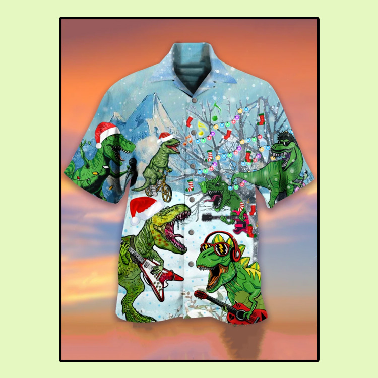 Dinosaur Merry Christmas Hawaiian Shirt