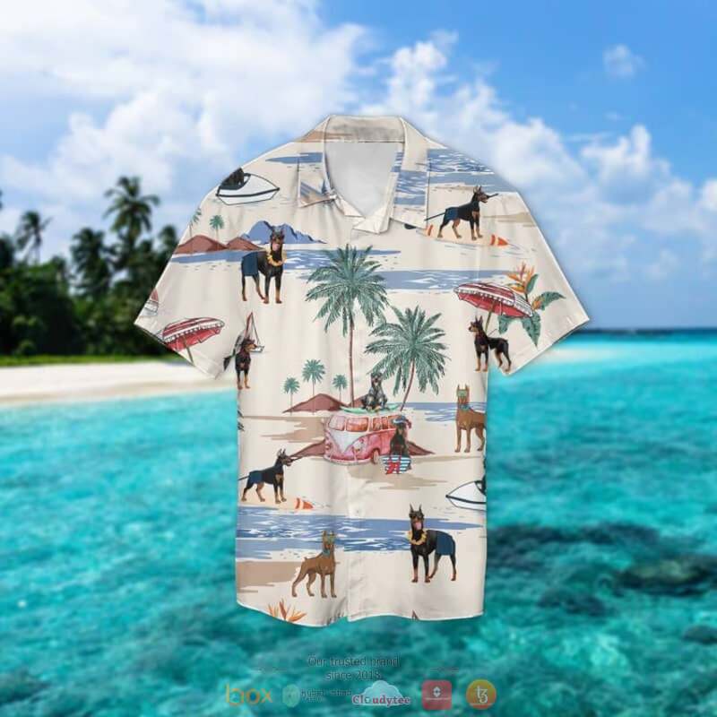 Doberman Pinscher Summer Beach Hawaiian Shirt