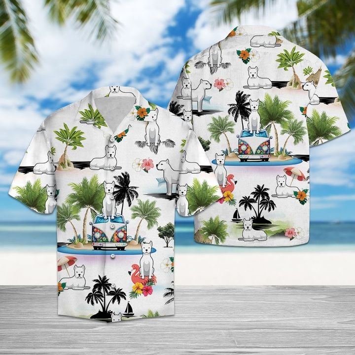 Dogo Argentino Vacation Hawaiian Shirt Summer Button Up