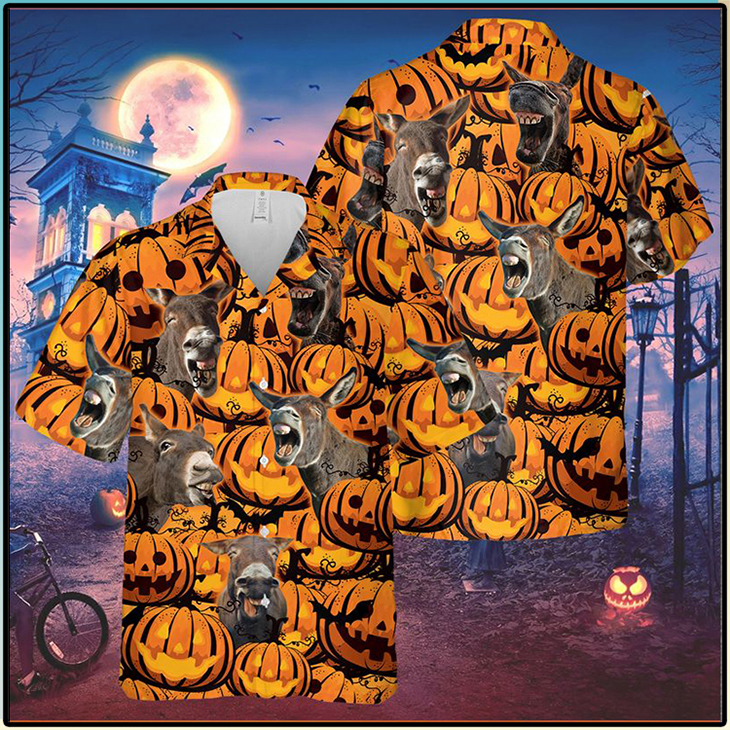 Donkey Pumpkin Halloween Hawaiian Shirt