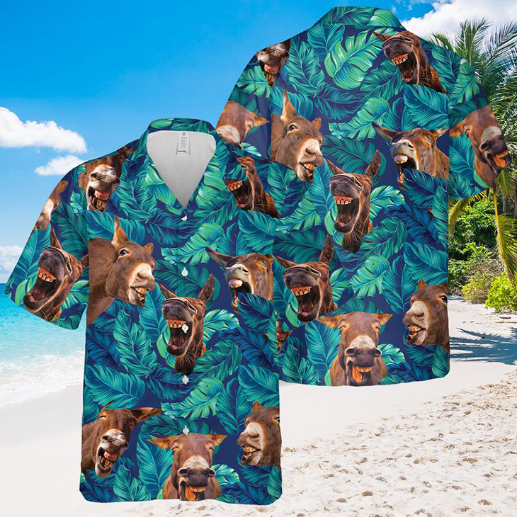 Donkey Tropical Pattern Hawaiian Shirt