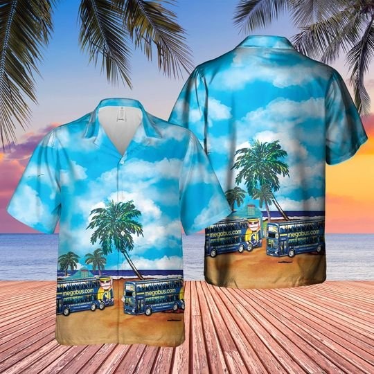 Double-Decker Bus Megabus Hawaiian Shirt