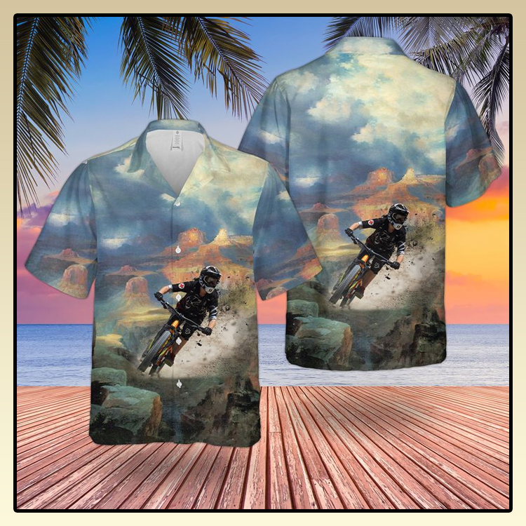 Downhill Mountain Biking Hawaiian Shirt