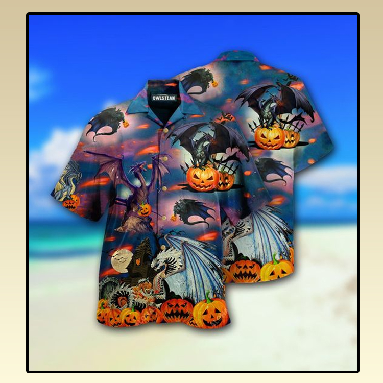 Dragon And Halloween Scaredy Hawaiian Shirt