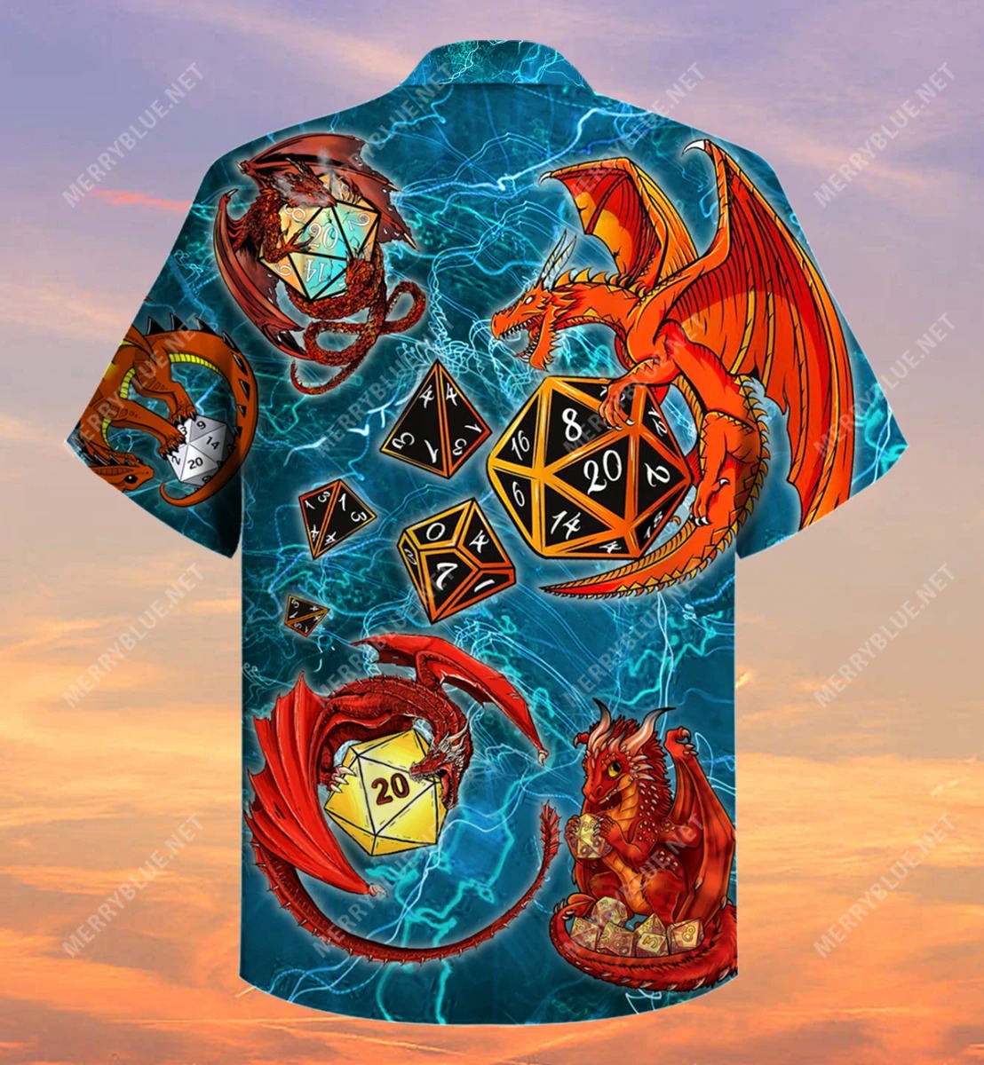 Dragon Playing Dice Hawaiian Shirt