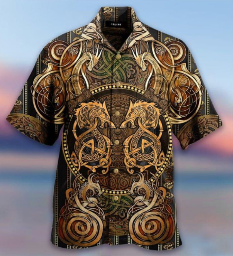 Dragon Viking Hawaiian Shirt