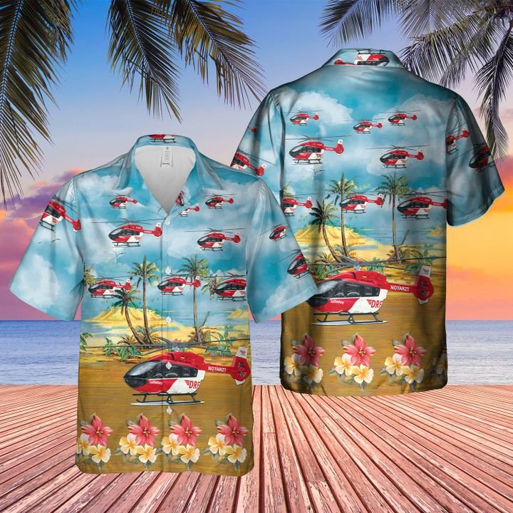 Drf Luftrettung Helicopter Hawaiian Shirt