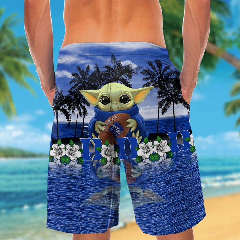 Duke Blue Devils & Baby Yoda Hawaiian Shirt Hot Trendy Summer 2024