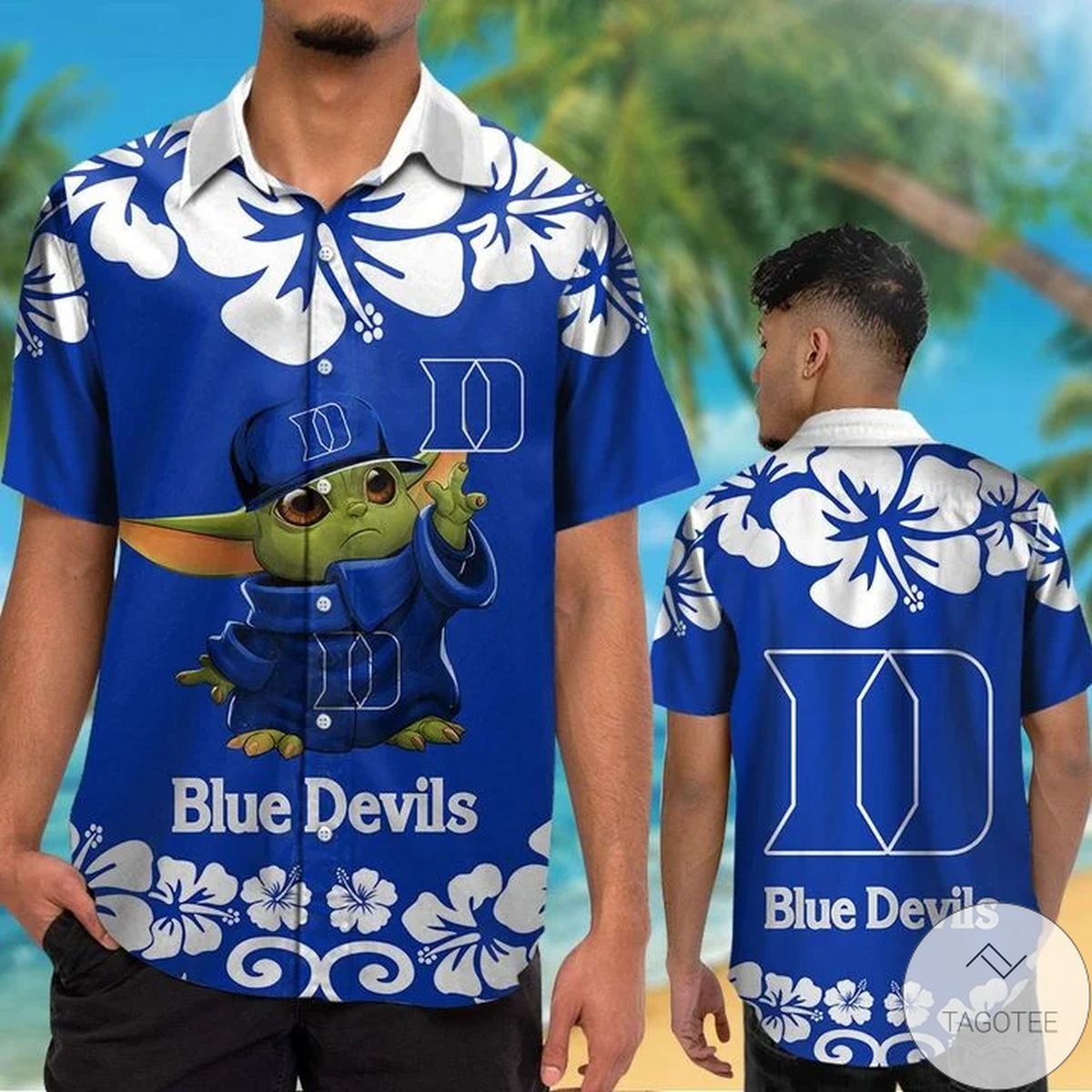 Duke Blue Devils Baby Yoda Hawaiian Shirt