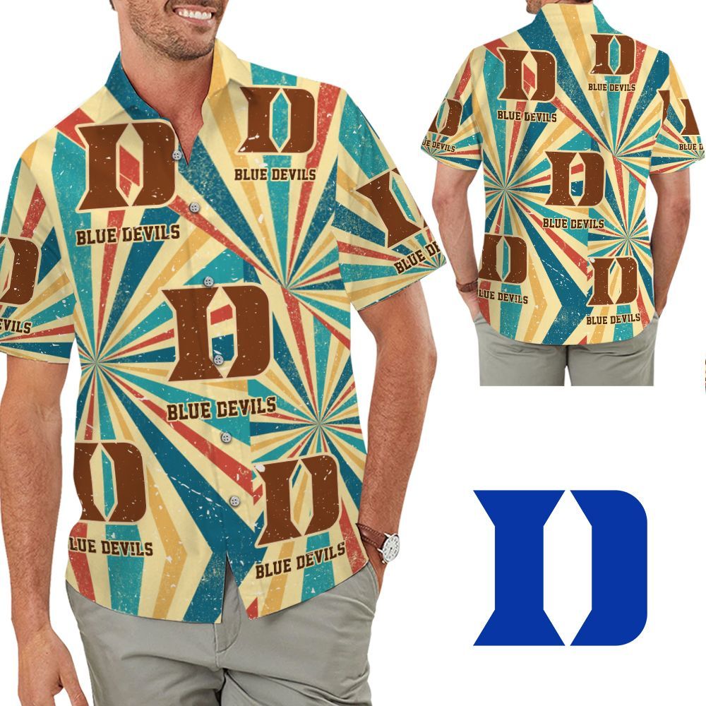 Duke Blue Devils Retro Hawaiian Shirt Hot Trendy Summer 2024