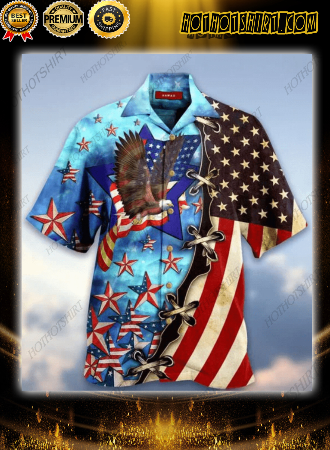 Eagle American Blue Skylight Hawaiian Unisex Shirt