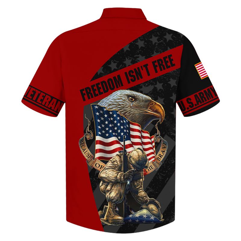 Eagle Firefighter American Flag Freedom Isn?T Free Hawaiian Shirt