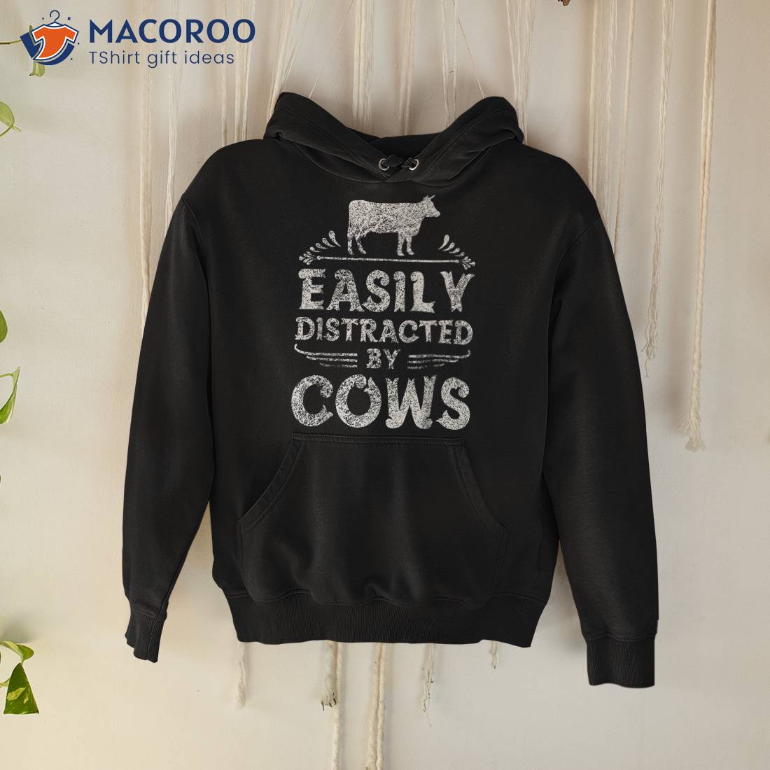 Easily Distracted By Cows T Shirt Funny Cow Farmer Gifts Tee