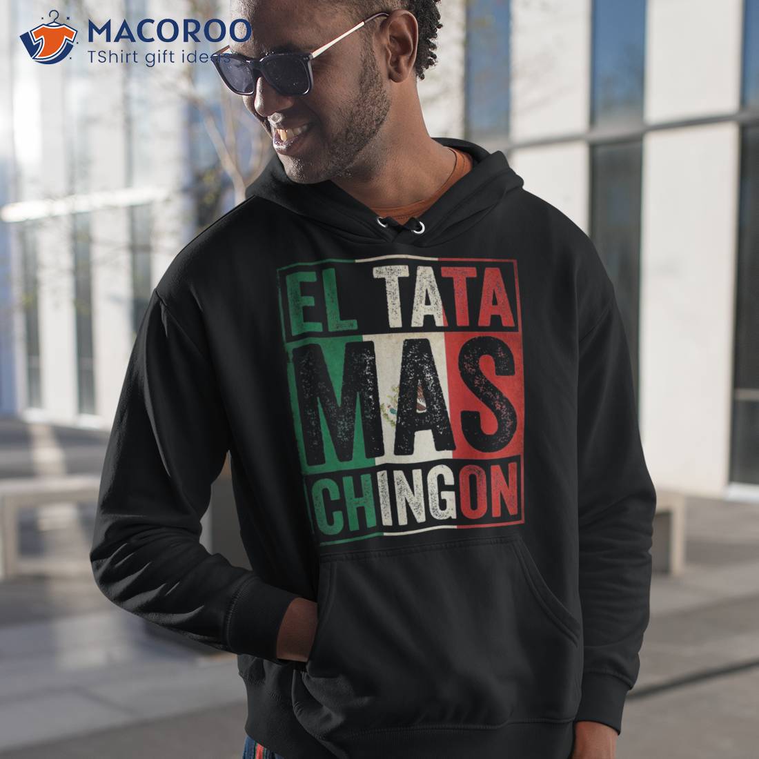 El Tata Mas Chingon Funny Grandpa Mexican Flag Spanish Dad Shirt