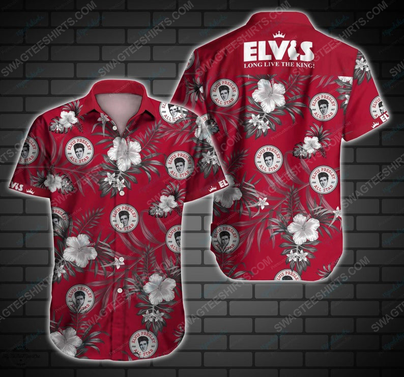 Elvis Presley Long Live The King Floral Tropical Hawaiian Shirt