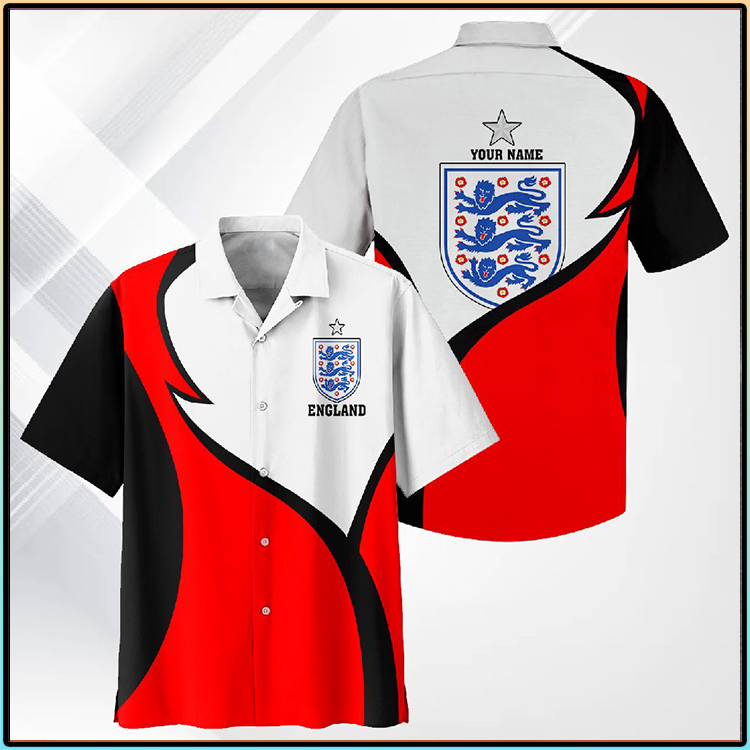 England Football Custom Name Hawaiian Shirt