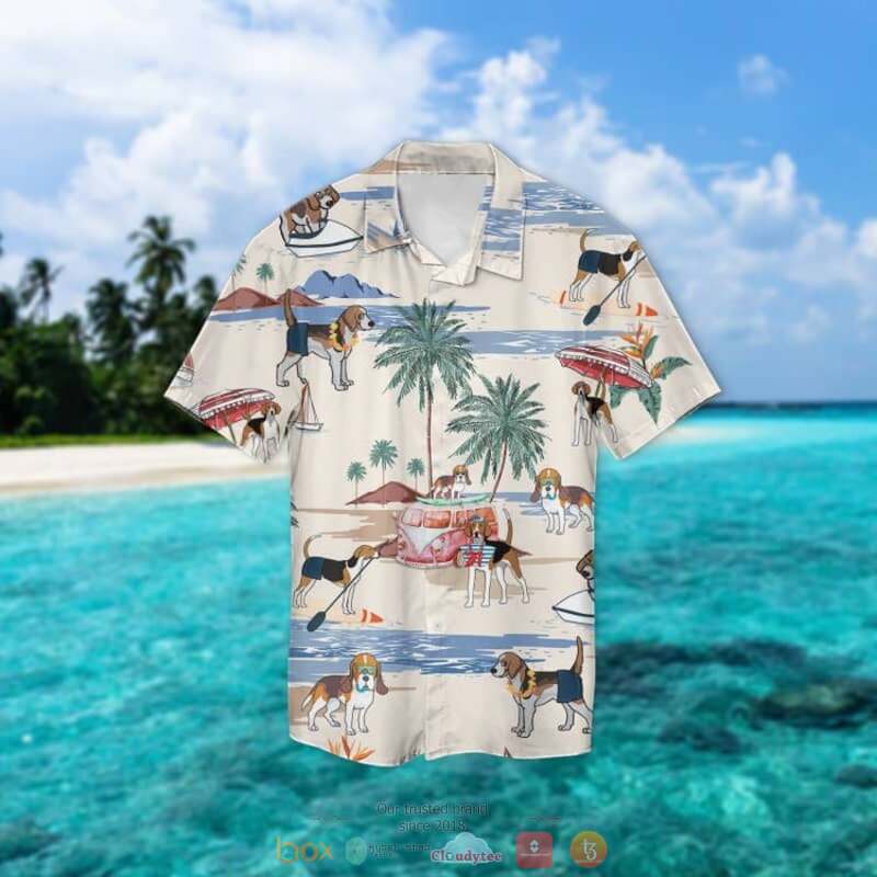 English Foxhound Summer Beach Hawaiian Shirt