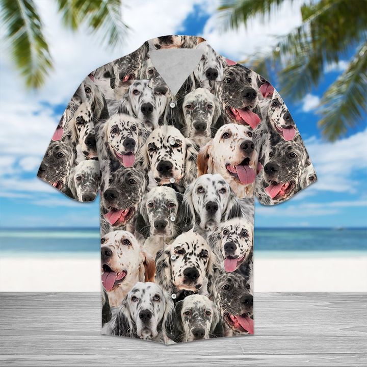 English Setter Hawaiian Shirt Summer Button Up