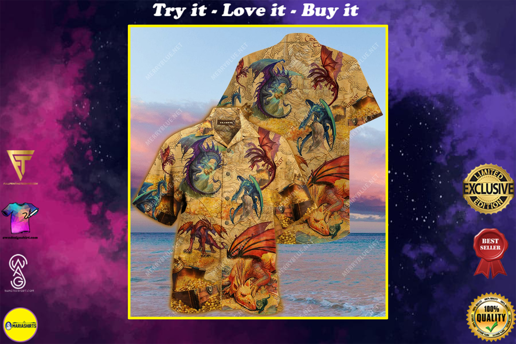 Every Treasure Is Guarded By Dragons Full Printing Hawaiian Shirt