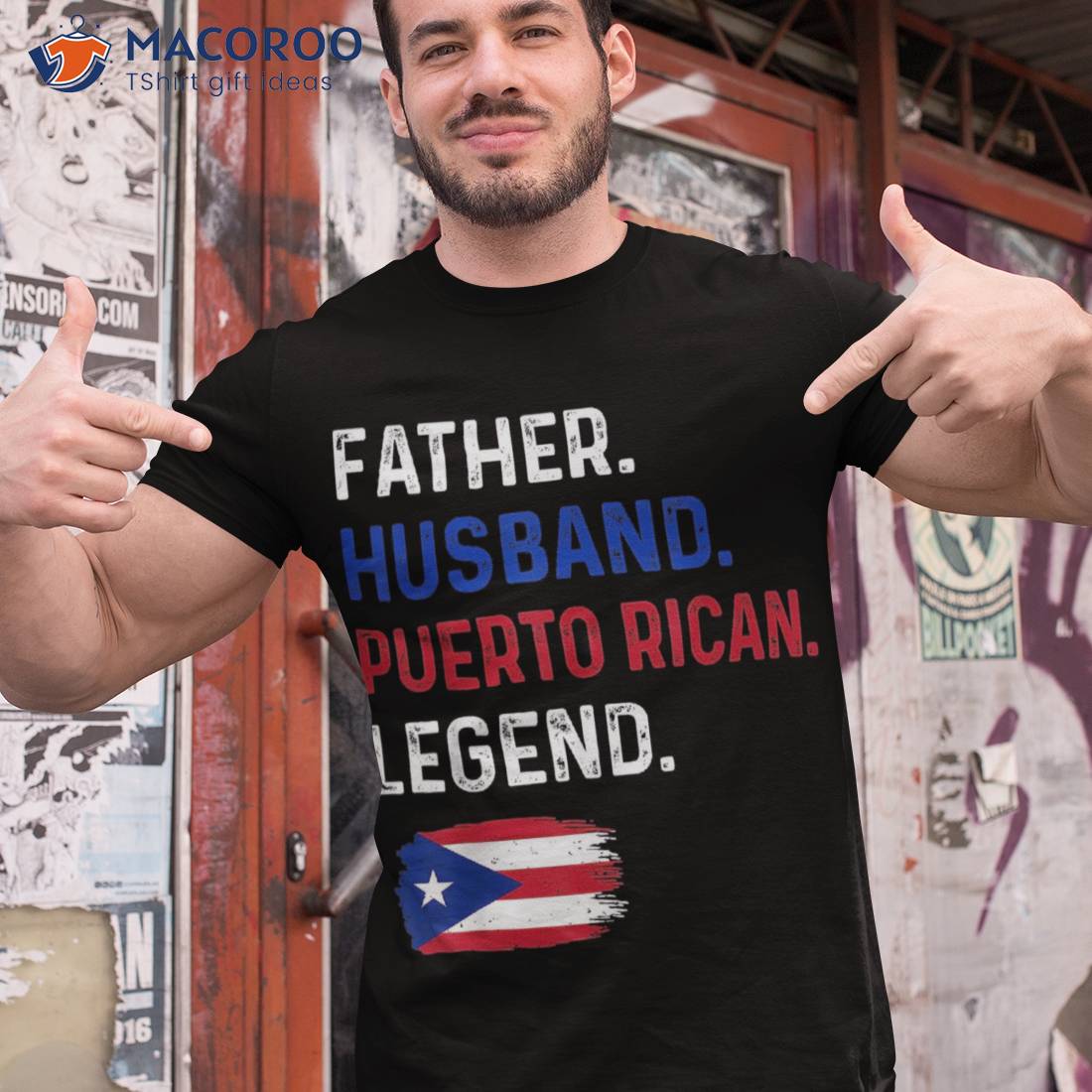 Father Husband Puerto Rican Legend Proud Dad Rico Flag Shirt