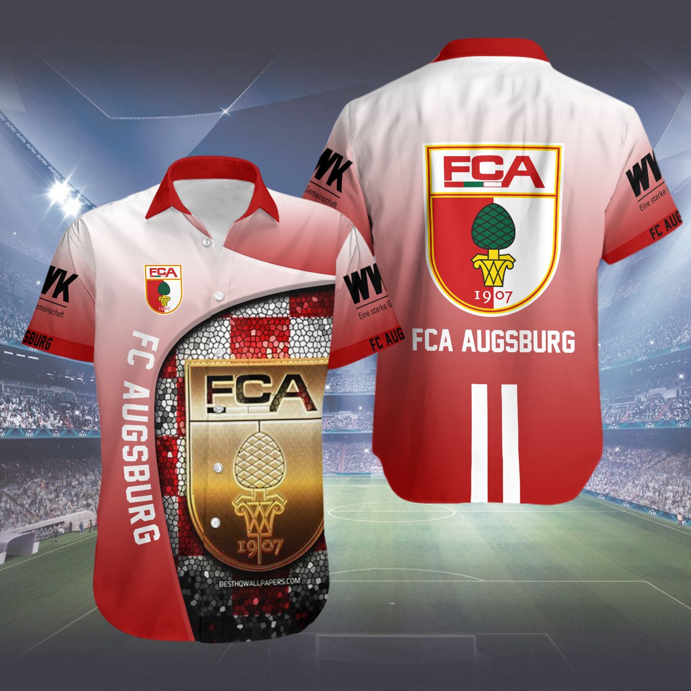 Fc Augsburg Hawaiian Shirt