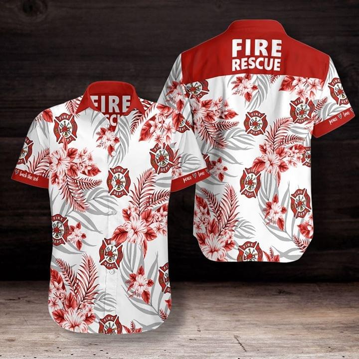 Fire Rescue Tropical Hawaiian Shirt