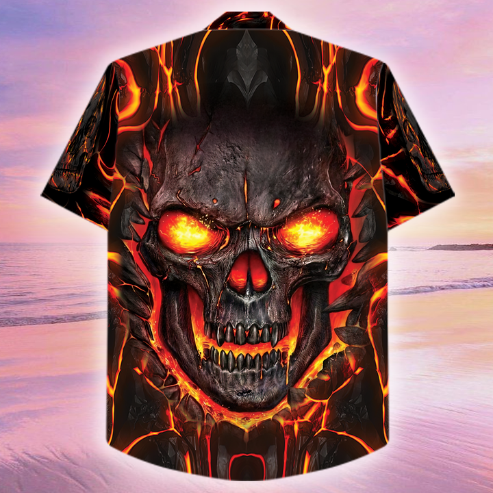 Fire Skull Hawaiian Shirt