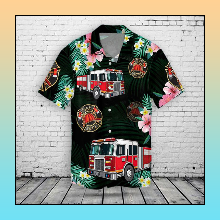 Fire Truck Hawaiian Shirt