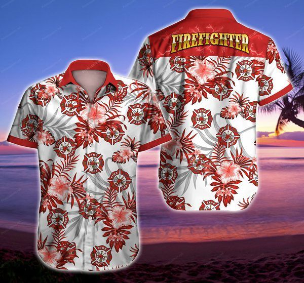 Firefighter Hawaiian Shirt Summer Button Up