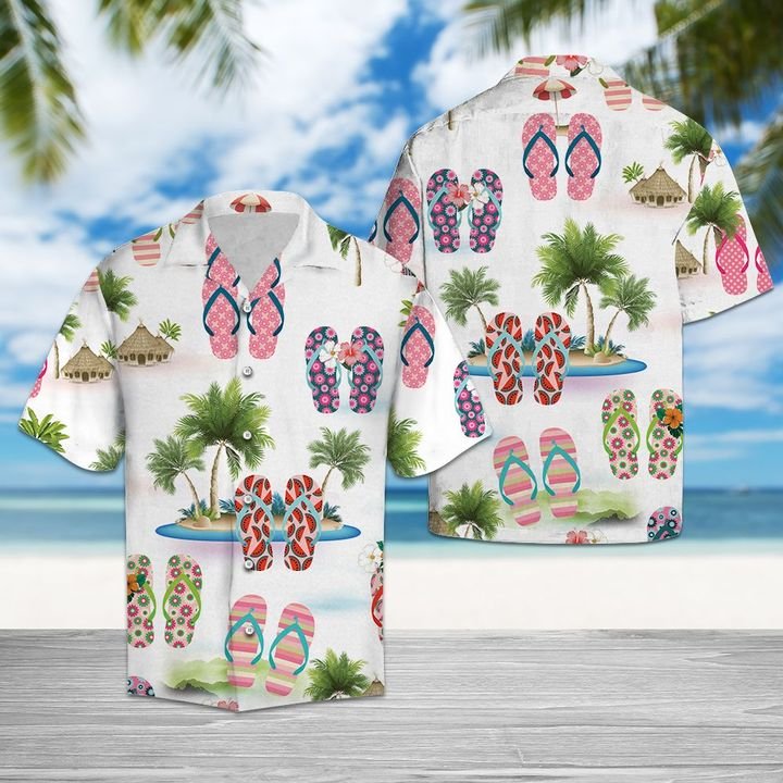 Flip Flop For Vacation Hawaiian Shirt Summer Button Up