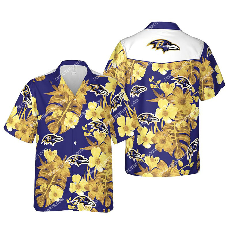 Floral Baltimore Ravens Nfl Summer Vacation Hawaiian Shirt