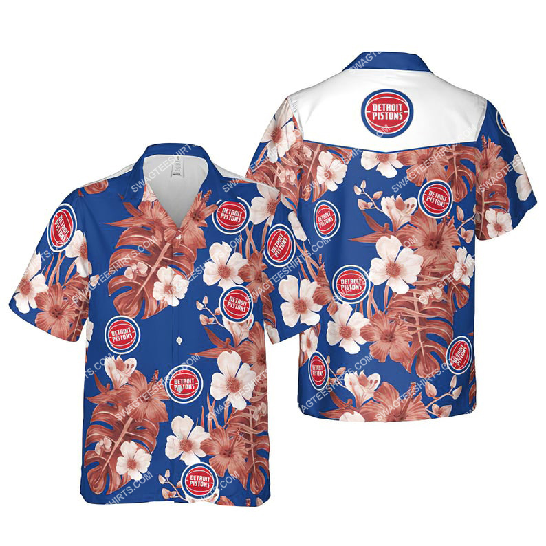 Floral Detroit Pistons Nba Summer Vacation Hawaiian Shirt