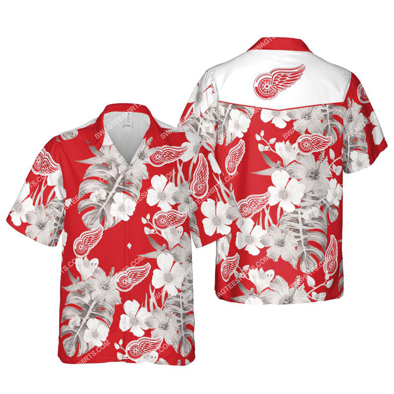 Floral Detroit Red Wings Nhl Summer Vacation Hawaiian Shirt