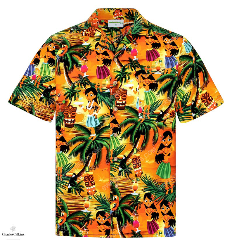 Floral Drunken Aloha Girls Hula Dance Hawaiian Shirt