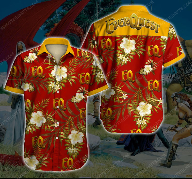 Floral Everquest Game Gaming Summer Vacation Hawaiian Shirt