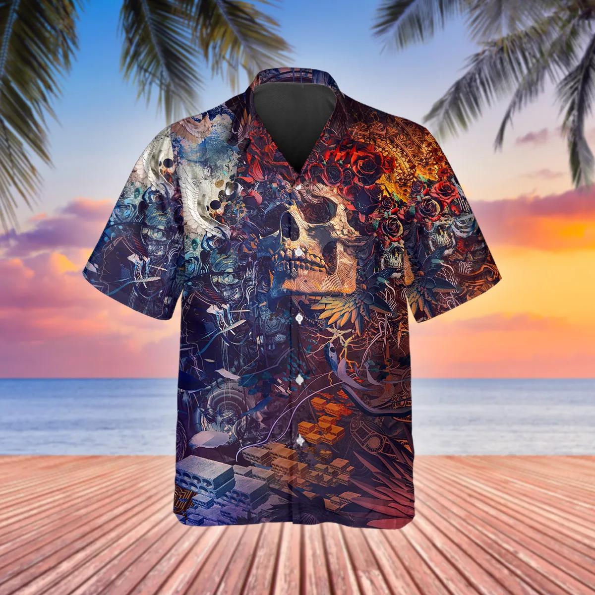 Floral Grateful Dead Skull Hawaiian Shirt – Best Clothing For You